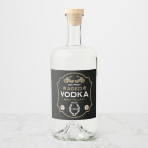 Wodka over de heuvel verjaardag likeurfles etiket