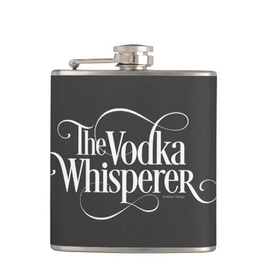 Wodka Whisperer Heupfles (Voorkant)