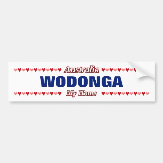 WODONGA - Mijn thuis - Australië; rood en roze har Bumpersticker (Voorkant)