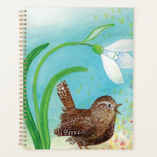 Woe vogels zingen op zonsopgang in de lente planner