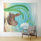 Woe vogels zingen op zonsopgang in de lente wandkleed (In Situ (horizontaal))