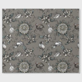 Woebegone Guinee Fowl, bloesems en wijnstokken Cadeaupapier (Vlak)