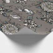 Woebegone Guinee Fowl, bloesems en wijnstokken Cadeaupapier (Hoek)