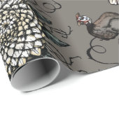 Woebegone Guinee Fowl, bloesems en wijnstokken Cadeaupapier (Rol Hoek)