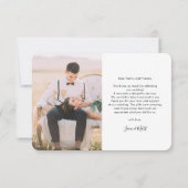 Woeddag Foto met hand-Letterlijk legant Bedankkaart (Achterkant)