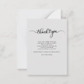 Woeddag Foto met handschrift Hartelijk dank Notitiekaartje (Achterkant)