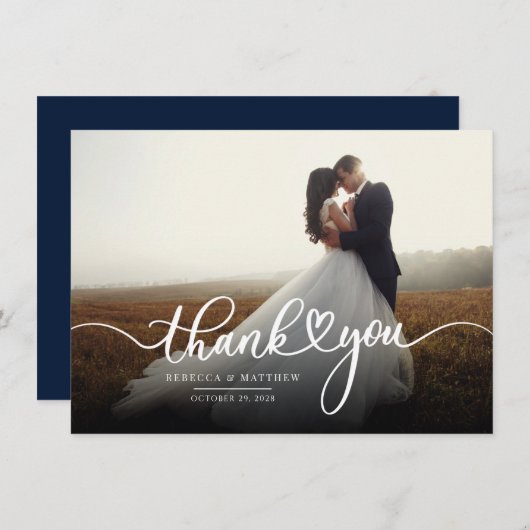 Woeddag Foto met handschrift Hartelijk dank Notitiekaartje (Voorkant / Achterkant)