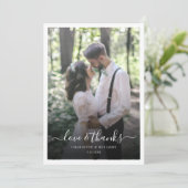 Woeddag Foto modern script bedankt kaart (Staand voorkant)