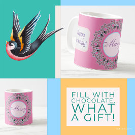 Woeddagharten en bloemen koffiemok