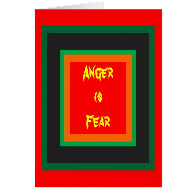 ! Woede creëren is angst (Voorkant)