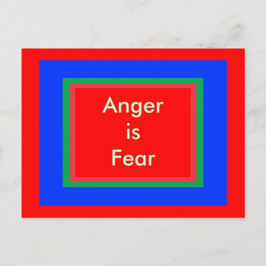 ! Woede creëren is angst Briefkaart (Voorkant)