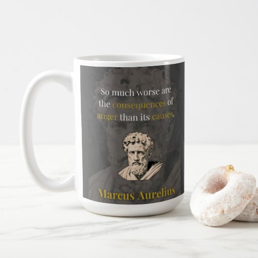 Woede Doet Jou Het Meest Kwalijk: Marcus Aurelius Koffiemok (Met donut)