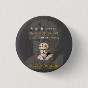 Woede Doet Jou Het Meest Kwalijk: Marcus Aurelius Ronde Button 3,2 Cm