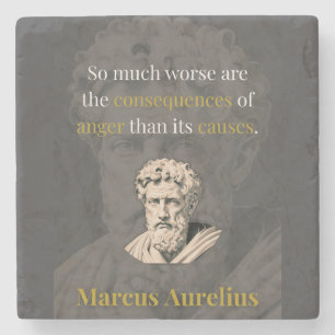 Woede Doet Jou Het Meest Kwalijk: Marcus Aurelius Stenen Onderzetter
