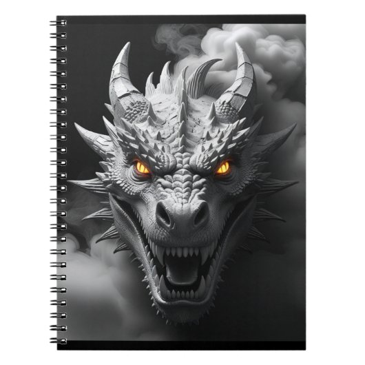 Woede Dragon Head Portrait Notitieboek (Voorkant)