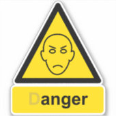 Woede gevaar parodie waarschuwingsteken sticker (Voorkant)