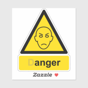Woede gevaar parodie waarschuwingsteken sticker