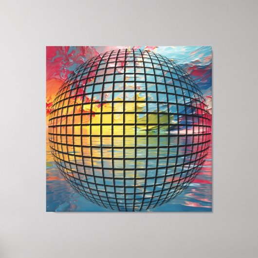 Woede van de wereld - Abstract Wereldbol in beroer Canvas Afdruk (Voorkant)