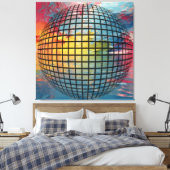 Woede van de wereld - Abstract Wereldbol in beroer Canvas Afdruk (Insitu (Slaapkamer))