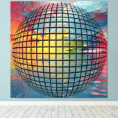 Woede van de wereld - Abstract Wereldbol in beroer Canvas Afdruk (Insitu (Houten vloer))