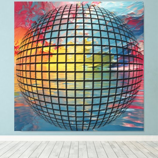 Woede van de wereld - Abstract Wereldbol in beroer Canvas Afdruk (Insitu (Houten vloer))