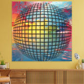 Woede van de wereld - Abstract Wereldbol in beroer Canvas Afdruk (Insitu (Woonkamer))