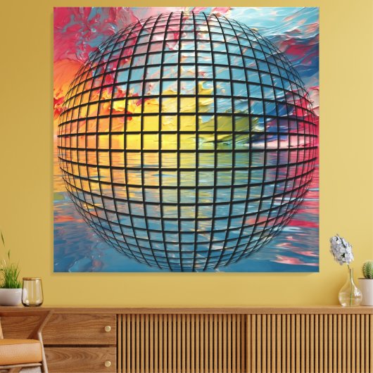 Woede van de wereld - Abstract Wereldbol in beroer Canvas Afdruk (Insitu (Woonkamer))