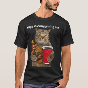 Woede Verteert Me Domme Starende Kat Meme T-shirt