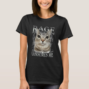 Woede Verteert Me Grappige Domme Starende Kat Meme T-shirt