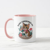 Woede Verteert Me,Kat Bloem,Cute Kitty Cat Meme Mok (Links)