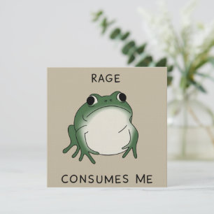 Woede Verteert Me Kikker Vijver Meme Vintage Natuu Kaart