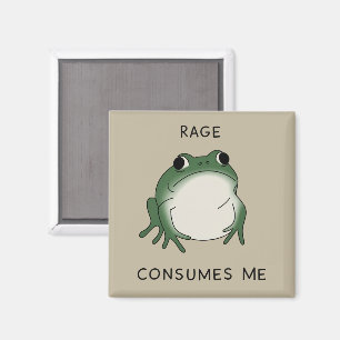 Woede Verteert Me Kikker Vijver Meme Vintage Natuu Magneet
