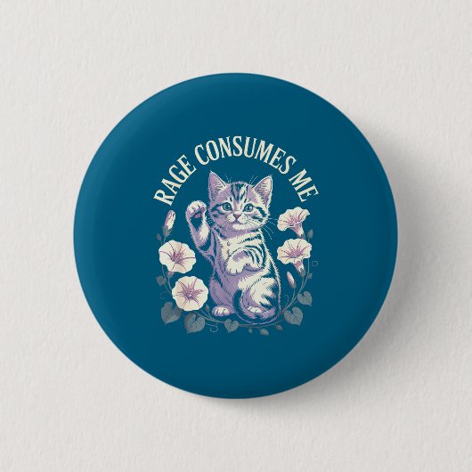 Woede Verteert Me Schattige Kitten Ronde Button 5,7 Cm (Voorkant)