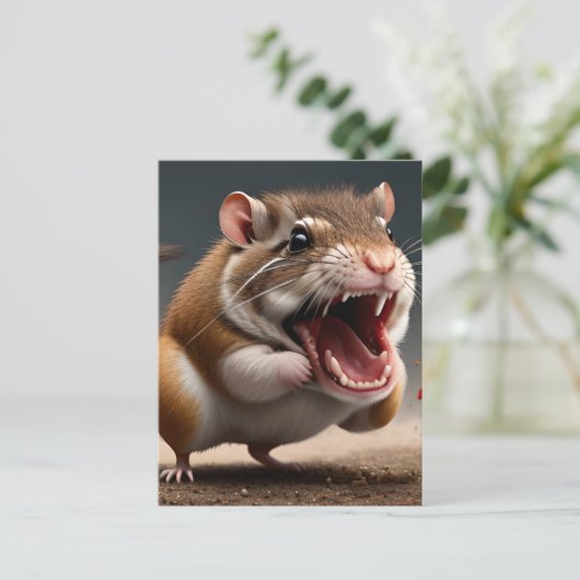 Woedend Gerbil Briefkaart (Staand voorkant)