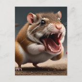 Woedend Gerbil Briefkaart (Voorkant)