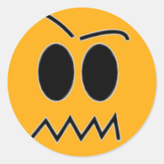 woedend gezicht ronde sticker