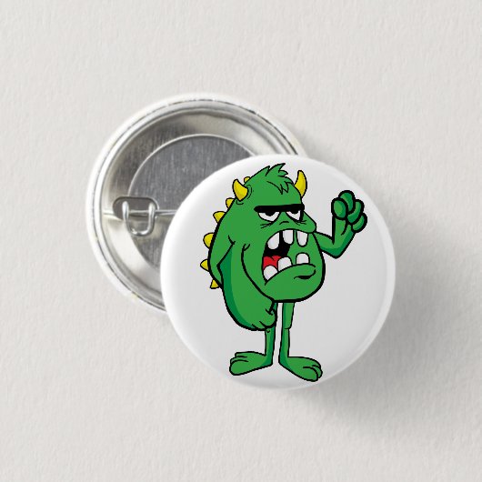 woedend monster ronde button 3,2 cm (Voorkant /achterkant)