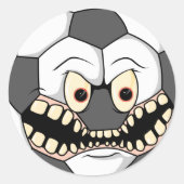 woedend voetbal ronde sticker (Voorkant)
