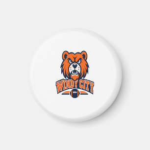 Woedende Beer Mascotte Sportfan van Windy City Foo Magneet