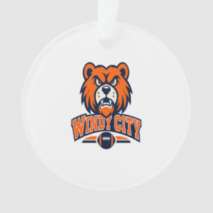 Woedende Beer Mascotte Sportfan van Windy City Foo Ornament