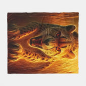 Woedende Jachtluipaard Fleece Deken (Voorkant (Horizontaal))