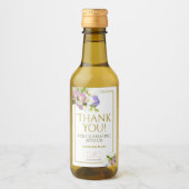 Woedende lentepastel Floral Dank je Mini Wijn Etiket (Voorkant)