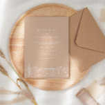Woedende woestijn Zand Beige Cactus Landschap Kaart<br><div class="desc">Moderne en minimalistische woestijn en gekleurde achtergrond en uitnodiging voor witscript bruiloft met tekenontwerp voor lijnkunst,  woestijnlandschapscactus.</div>