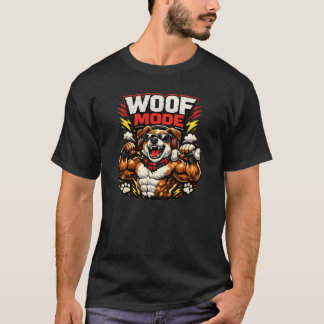 Woef Modus Spierbundel Hond Grappige Workout Hond  T-shirt