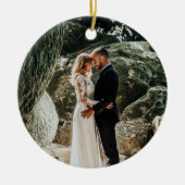 Woensdag 1 Kerstmis foto als echtgenoot vrouw Keramisch Ornament (Voorkant)