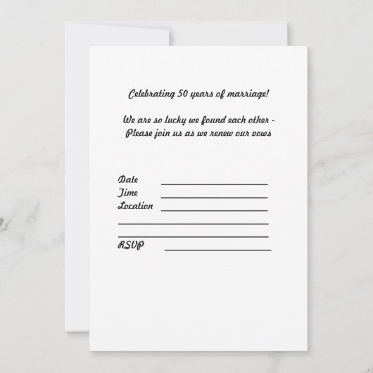 Woensdag 50ste Jubileum Uitnodiging 2Sided (Achterkant)