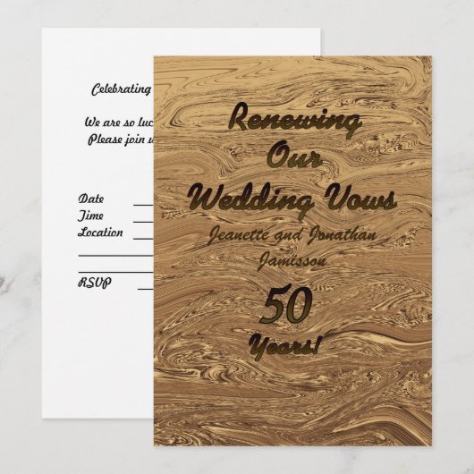 Woensdag 50ste Jubileum Uitnodiging 2Sided (Voorkant / Achterkant)