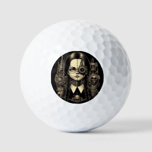 Woensdag Addams Spooky Gothic Novelty Gift Golfballen (Voorkant)