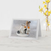 Woensdag - Brides op scooter Kaart (Gele Bloem)