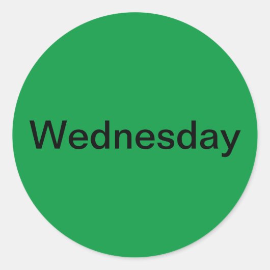 Woensdag Dag van de Week Groene Stickers (Voorkant)